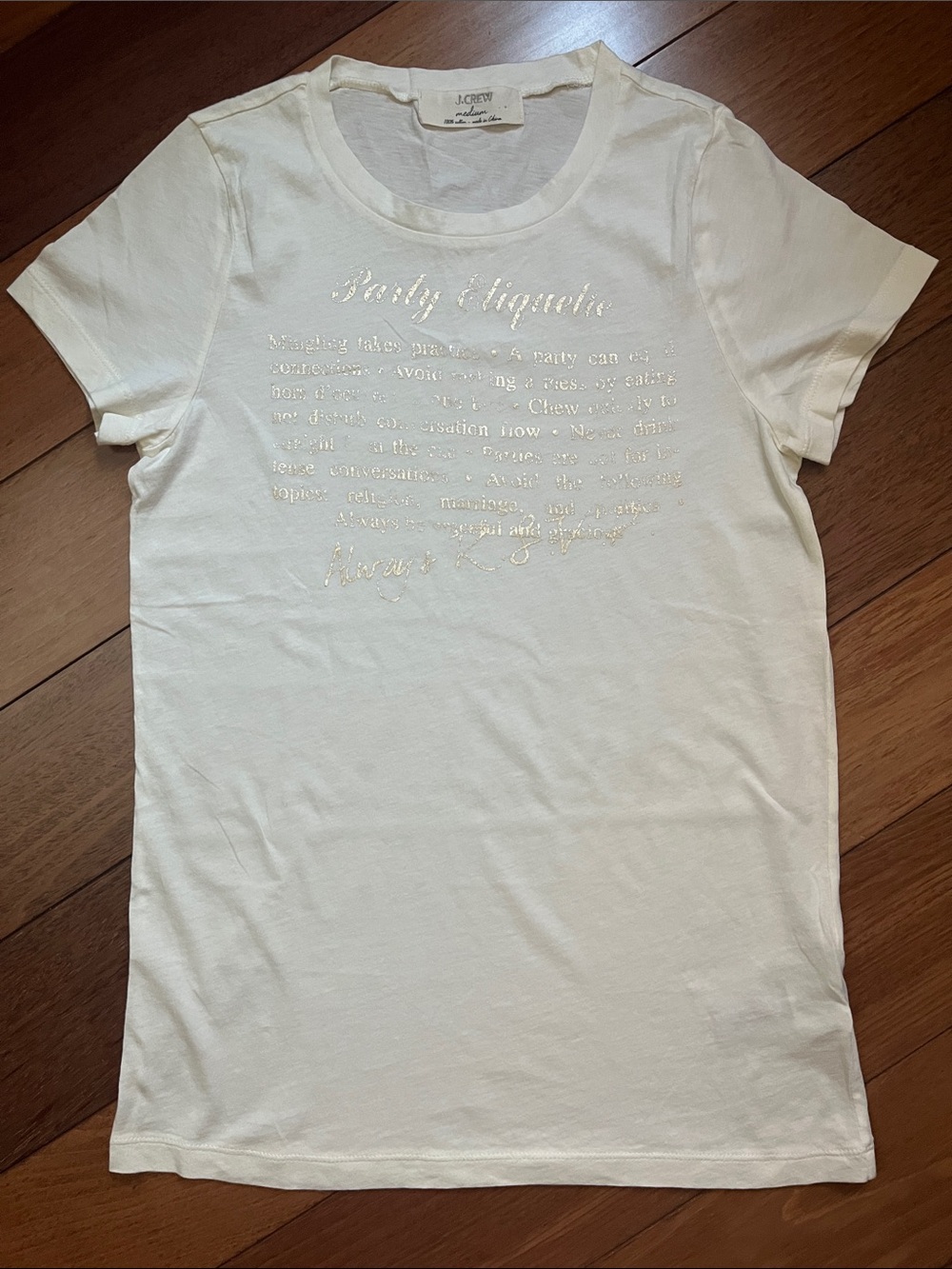 NWOT J. Crew Party Etiquette Graphic Tee